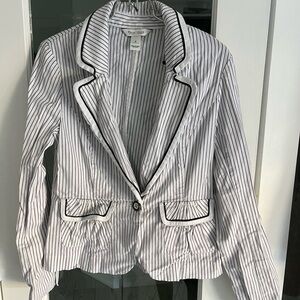 White House Black Market Pinstripe Blazer with Black Trim